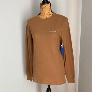 Columbia Thermal Shirt Mens Small Long Sleeve Pullover NWT Light Brown